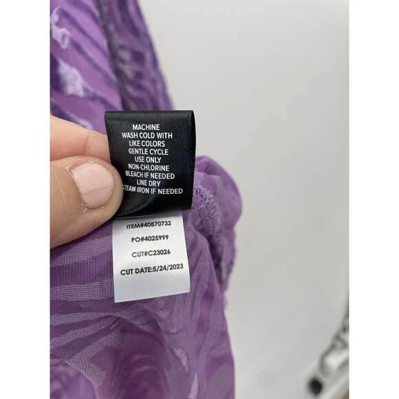Torrid Purple Velvet Burnout Pullover Top Long Sleeve Blouse Sz 2 2X Fairy Goth - Picture 7 of 9